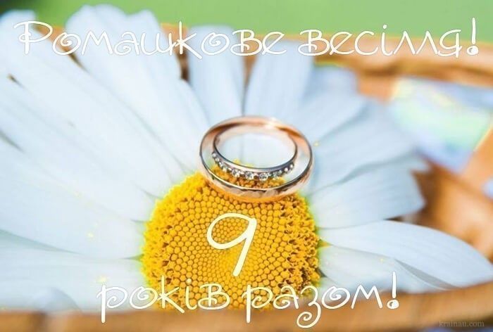 Вітання з 9-річчям весілля.